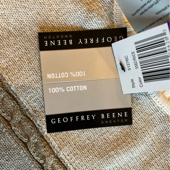 Geoffrey Beene Men’s Cotton Textured Crewneck Sweater Pullover Grandpa NWT XXL - Picture 6 of 7